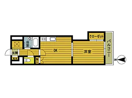 石垣東成ビル(1DK/5階)の間取り写真