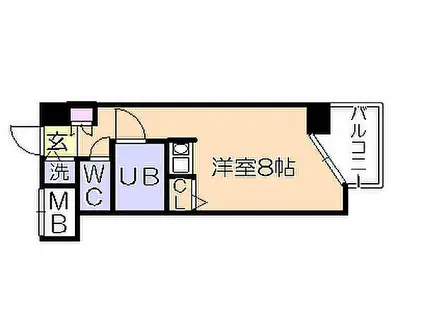 トーカン久留米駅東IIキャステール(ワンルーム/11階)の間取り写真
