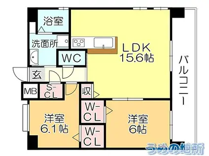  AZUR日吉町(2LDK/2階)の間取り写真