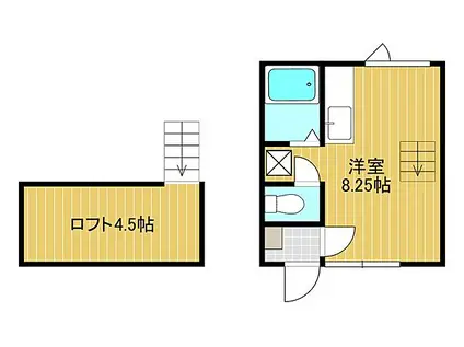 メゾンドKII(ワンルーム/2階)の間取り写真