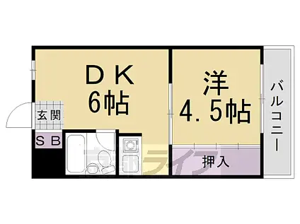 カーサオカザキ(1DK/3階)の間取り写真