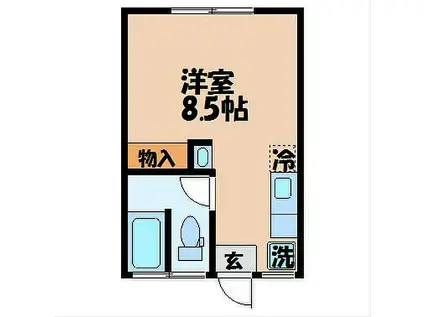 コーポ蛍茶屋(ワンルーム/2階)の間取り写真