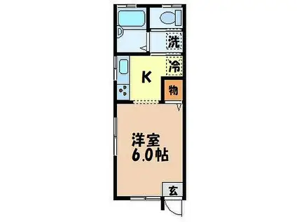 コーポ松村(1K/1階)の間取り写真