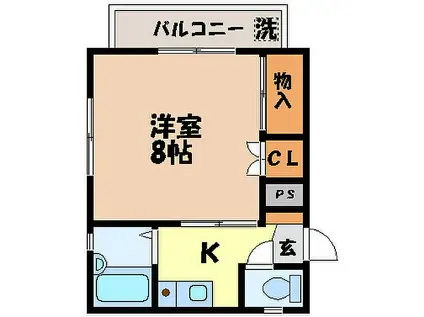 コーポいわもと(1K/1階)の間取り写真