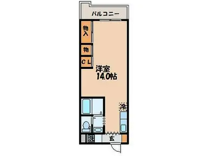 トーカンマンション五島町I(ワンルーム/3階)の間取り写真