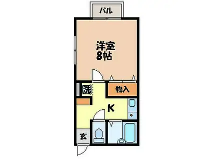 セジュール辻本II(1K/1階)の間取り写真