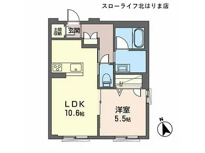 ジョイターフ(1LDK/1階)の間取り写真