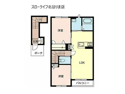 シャーメゾン和田(2LDK/2階)の間取り写真