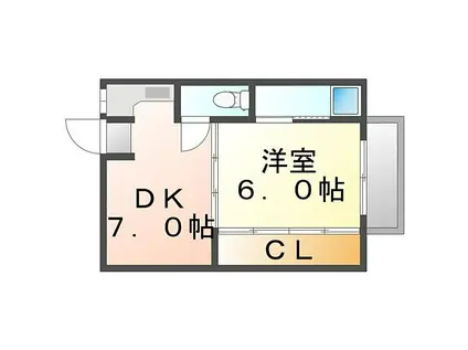 JR呉線 須波駅 徒歩38分 4階建 築55年(1DK/1階)の間取り写真