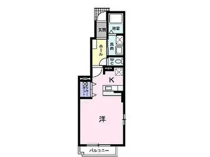 JR山陽本線 東福山駅 徒歩46分 2階建 築16年(1K/1階)の間取り写真