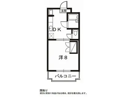 マンションロジュマンI(1DK/3階)の間取り写真