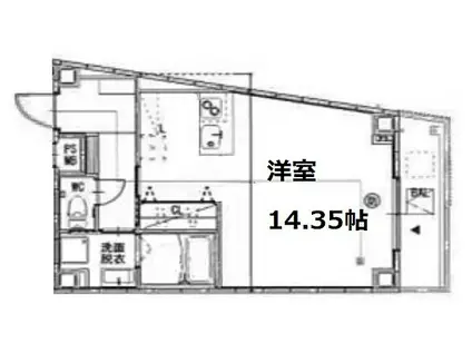 グランデュオM海老江(ワンルーム/4階)の間取り写真