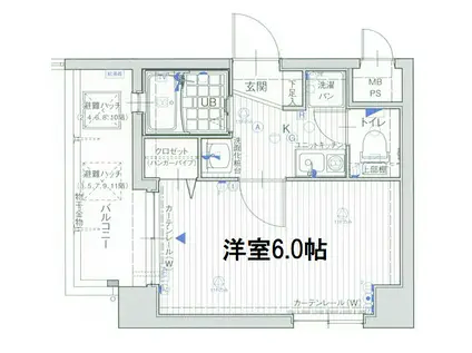 エスリード福島第3(1K/2階)の間取り写真