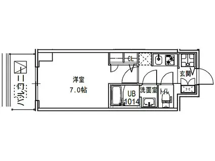 S-RESIDENCE福島ALOVITA(1K/12階)の間取り写真