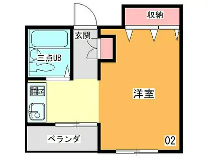 フォスター千里山(1K/3階)の間取り写真