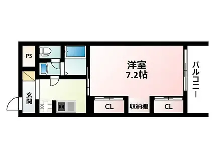 リブリ江坂(1K/1階)の間取り写真