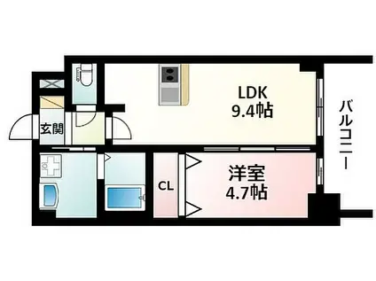 プレサンス新大阪ジェイズ(1LDK/7階)の間取り写真