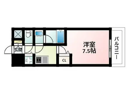 ディームス江坂(1K/12階)の間取り写真