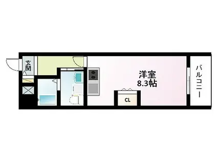 レジュールアッシュ江坂(ワンルーム/7階)の間取り写真