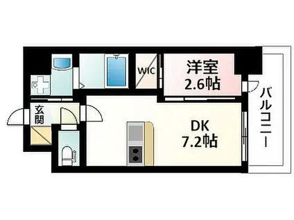 セレニテ江坂アリア(1DK/8階)の間取り写真