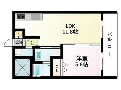 ノルデンタワー新大阪プレミアム(1LDK/10階)の間取り写真