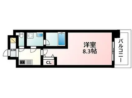 スプランディッド新大阪III(1K/13階)の間取り写真