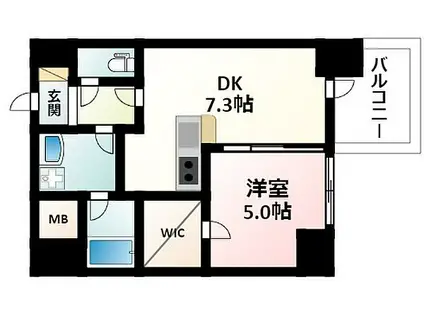 サンレムート新大阪イースト(1DK/4階)の間取り写真