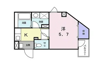 京阪本線 大和田駅(大阪) 徒歩2分 4階建 築22年(1K/2階)の間取り写真