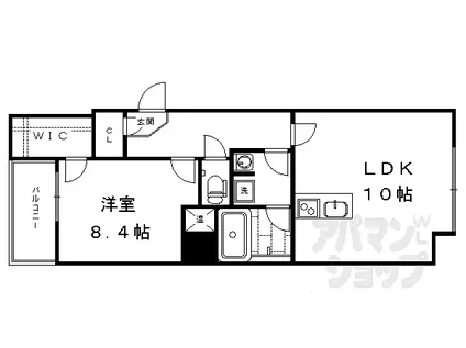 JR山陰本線 梅小路京都西駅 徒歩8分 7階建 築16年(1LDK/5階)の間取り写真