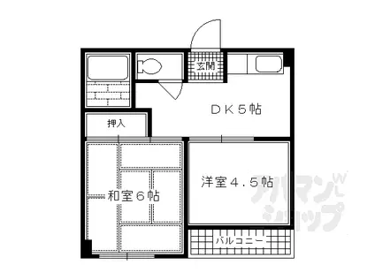 つづきマンション(2DK/1階)の間取り写真