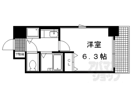 プレサンス京都烏丸御池II(1K/9階)の間取り写真
