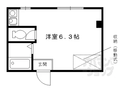 ステーション京都女子ハイツ(ワンルーム/3階)の間取り写真