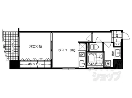 リーガル京都室町御池(1DK/2階)の間取り写真