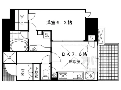 アーバンライフフォルムズ烏丸御池(1DK/3階)の間取り写真