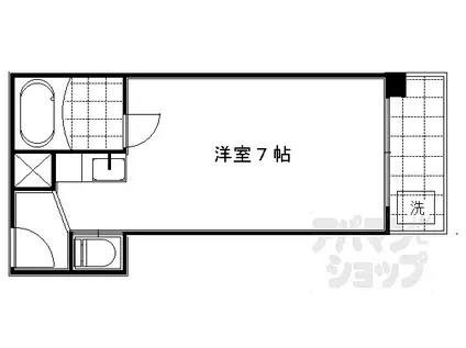 京都地下鉄東西線 二条駅 徒歩9分 5階建 築40年(1K/3階)の間取り写真