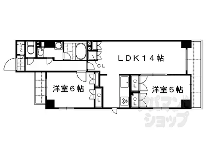 SOHO烏丸(2LDK/3階)の間取り写真