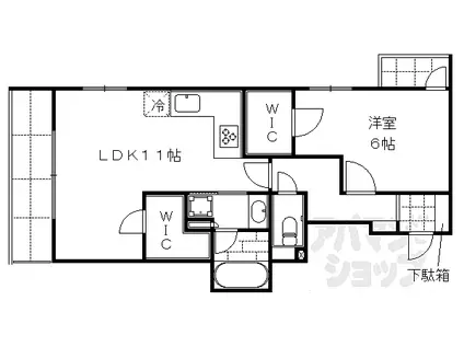 京都地下鉄東西線 東山駅(京都) 徒歩2分 5階建 築9年(1LDK/5階)の間取り写真