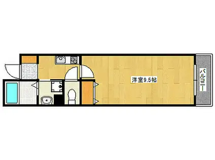 ワコーレヴィアーノ須磨千守町(1K/2階)の間取り写真