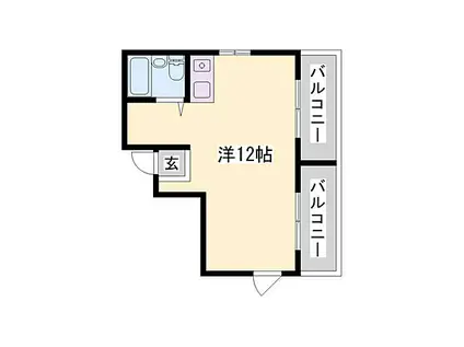 プレアール有瀬(1K/3階)の間取り写真