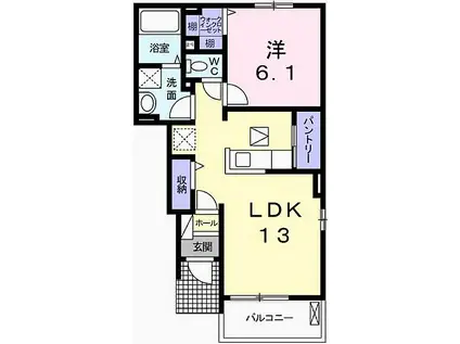 リザータ和なごみI(1LDK/1階)の間取り写真