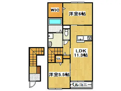 K KITANO(2LDK/2階)の間取り写真
