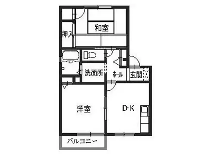 JR山陽本線 竜野駅 徒歩12分 2階建 築26年(2DK/2階)の間取り写真