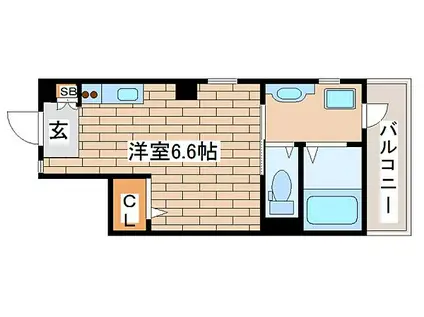 阪神本線 春日野道駅(阪急) 徒歩6分 4階建 築8年(ワンルーム/1階)の間取り写真