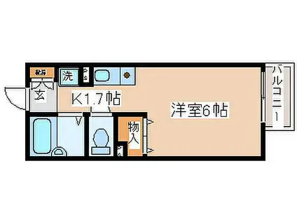 阪神本線 大石駅 徒歩6分 2階建 築29年(ワンルーム/2階)の間取り写真
