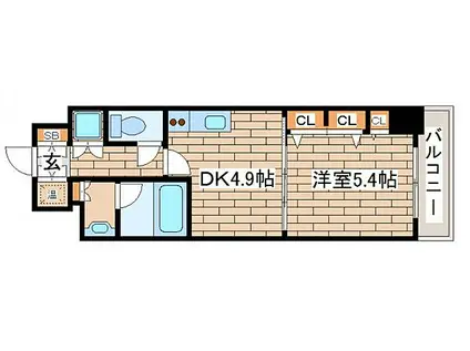 神戸新交通ポートアイランド線 貿易センター駅 徒歩7分 15階建 築17年(1DK/15階)の間取り写真