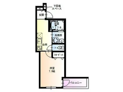 阪神本線 大石駅 徒歩5分 3階建 築4年(1K/3階)の間取り写真