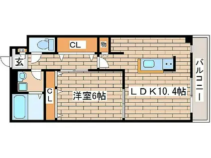 阪急神戸本線 春日野道駅(阪急) 徒歩8分 3階建 築7年(1LDK/2階)の間取り写真