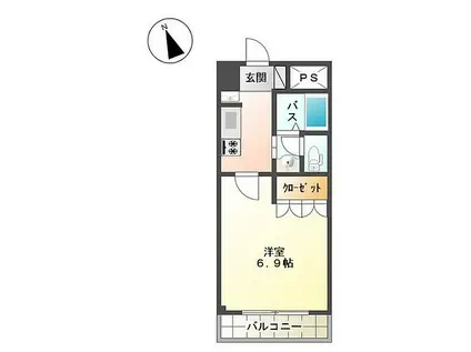 JR東海道本線 平塚駅 徒歩12分 3階建 築17年(1K/3階)の間取り写真