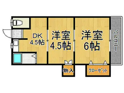 第二宝来マンション(2DK/2階)の間取り写真