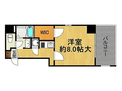 ビガーポリス133宝塚(1K/8階)の間取り写真